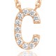 14K Gold Plated Cubic Zirconia Initial Necklace | Letter Dainty Necklaces for Women