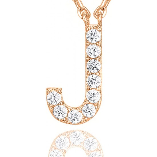 14K Gold Plated Cubic Zirconia Initial Necklace | Letter Dainty Necklaces for Women