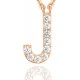 14K Gold Plated Cubic Zirconia Initial Necklace | Letter Dainty Necklaces for Women