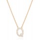 14K Gold Plated Cubic Zirconia Initial Necklace | Letter Dainty Necklaces for Women