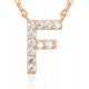 14K Gold Plated Cubic Zirconia Initial Necklace | Letter Dainty Necklaces for Women