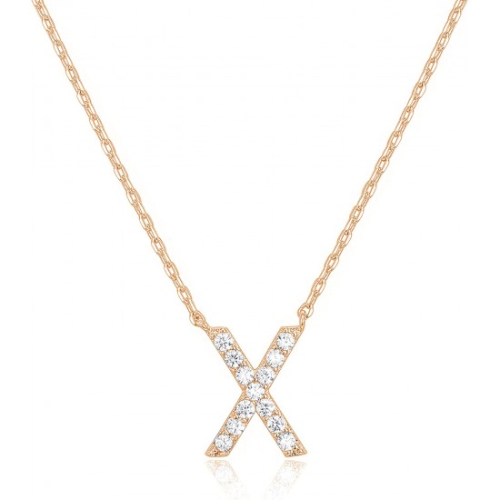 14K Gold Plated Cubic Zirconia Initial Necklace | Letter Dainty Necklaces for Women 14K Gold Plated Cubic Zirconia Initial Necklace | Letter Dainty Necklaces for Women