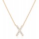 14K Gold Plated Cubic Zirconia Initial Necklace | Letter Dainty Necklaces for Women