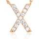 14K Gold Plated Cubic Zirconia Initial Necklace | Letter Dainty Necklaces for Women