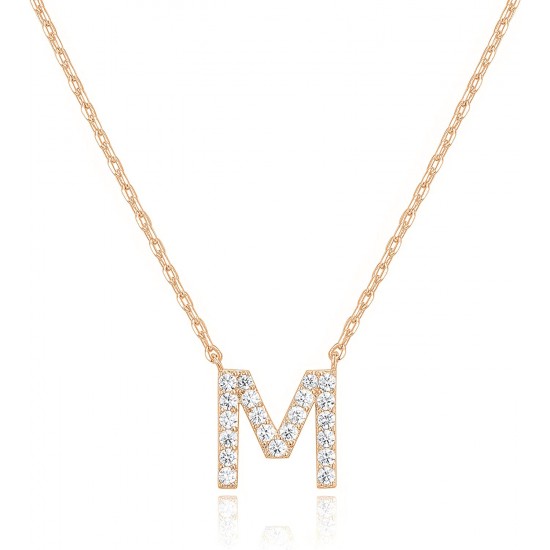 14K Gold Plated Cubic Zirconia Initial Necklace | Letter Dainty Necklaces for Women 14K Gold Plated Cubic Zirconia Initial Necklace | Letter Dainty Necklaces for Women
