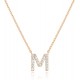 14K Gold Plated Cubic Zirconia Initial Necklace | Letter Dainty Necklaces for Women