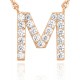 14K Gold Plated Cubic Zirconia Initial Necklace | Letter Dainty Necklaces for Women