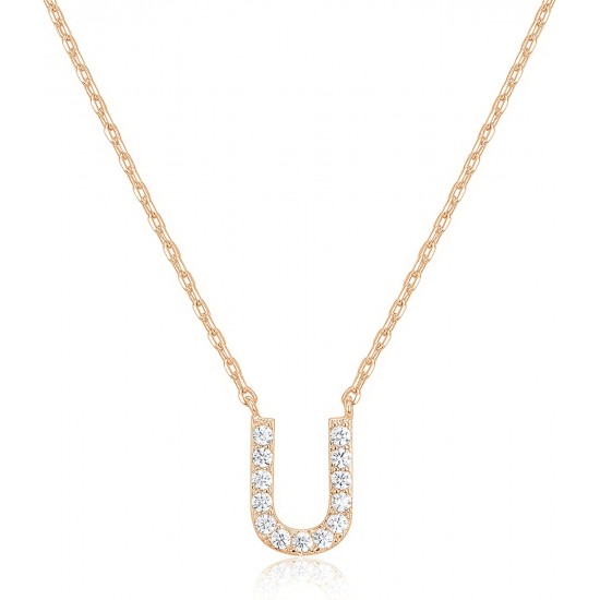 14K Gold Plated Cubic Zirconia Initial Necklace | Letter Dainty Necklaces for Women 14K Gold Plated Cubic Zirconia Initial Necklace | Letter Dainty Necklaces for Women