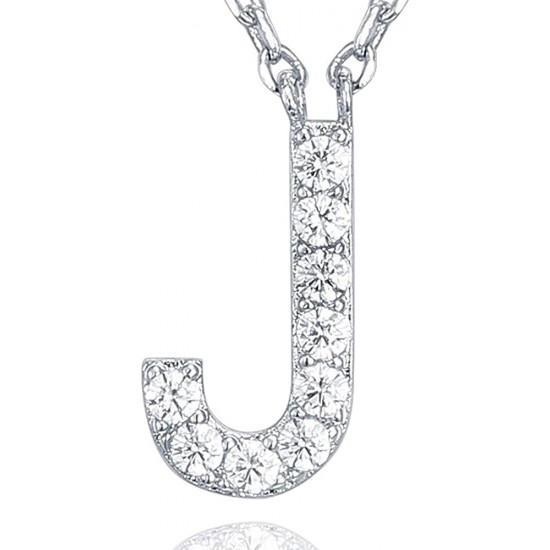 14K Gold Plated Cubic Zirconia Initial Necklace | Letter Dainty Necklaces for Women