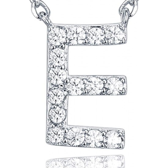 14K Gold Plated Cubic Zirconia Initial Necklace | Letter Dainty Necklaces for Women