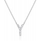 14K Gold Plated Cubic Zirconia Initial Necklace | Letter Dainty Necklaces for Women