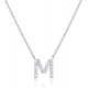 14K Gold Plated Cubic Zirconia Initial Necklace | Letter Dainty Necklaces for Women