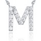 14K Gold Plated Cubic Zirconia Initial Necklace | Letter Dainty Necklaces for Women