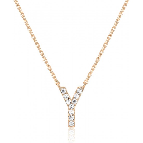 14K Gold Plated Cubic Zirconia Initial Necklace | Letter Dainty Necklaces for Women 14K Gold Plated Cubic Zirconia Initial Necklace | Letter Dainty Necklaces for Women