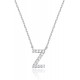 14K Gold Plated Cubic Zirconia Initial Necklace | Letter Dainty Necklaces for Women