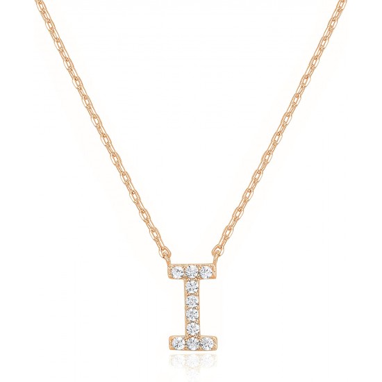 14K Gold Plated Cubic Zirconia Initial Necklace | Letter Dainty Necklaces for Women 14K Gold Plated Cubic Zirconia Initial Necklace | Letter Dainty Necklaces for Women