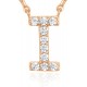 14K Gold Plated Cubic Zirconia Initial Necklace | Letter Dainty Necklaces for Women