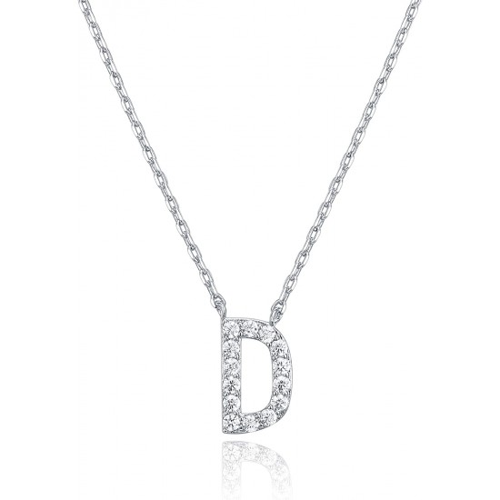 14K Gold Plated Cubic Zirconia Initial Necklace | Letter Dainty Necklaces for Women 14K Gold Plated Cubic Zirconia Initial Necklace | Letter Dainty Necklaces for Women