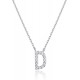 14K Gold Plated Cubic Zirconia Initial Necklace | Letter Dainty Necklaces for Women