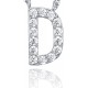 14K Gold Plated Cubic Zirconia Initial Necklace | Letter Dainty Necklaces for Women