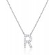 14K Gold Plated Cubic Zirconia Initial Necklace | Letter Dainty Necklaces for Women