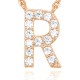 14K Gold Plated Cubic Zirconia Initial Necklace | Letter Dainty Necklaces for Women