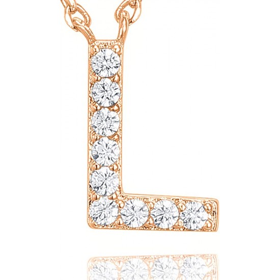 14K Gold Plated Cubic Zirconia Initial Necklace | Letter Dainty Necklaces for Women