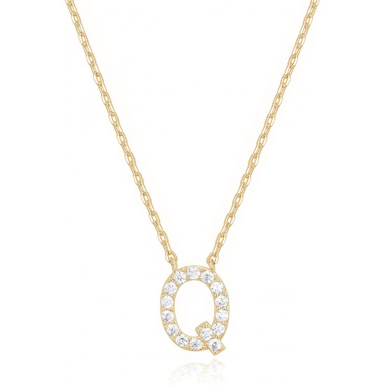 14K Gold Plated Cubic Zirconia Initial Necklace | Letter Dainty Necklaces for Women 14K Gold Plated Cubic Zirconia Initial Necklace | Letter Dainty Necklaces for Women