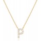 14K Gold Plated Cubic Zirconia Initial Necklace | Letter Dainty Necklaces for Women