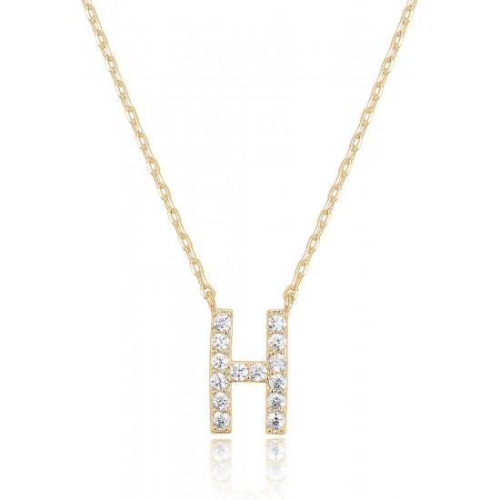 14K Gold Plated Cubic Zirconia Initial Necklace | Letter Dainty Necklaces for Women 14K Gold Plated Cubic Zirconia Initial Necklace | Letter Dainty Necklaces for Women