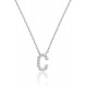 14K Gold Plated Cubic Zirconia Initial Necklace | Letter Dainty Necklaces for Women