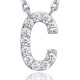 14K Gold Plated Cubic Zirconia Initial Necklace | Letter Dainty Necklaces for Women