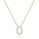 14K Gold Plated Cubic Zirconia Initial Necklace | Letter Dainty Necklaces for Women