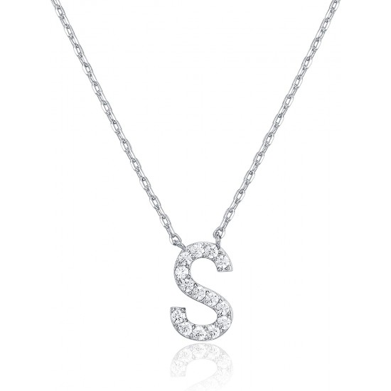 14K Gold Plated Cubic Zirconia Initial Necklace | Letter Dainty Necklaces for Women 14K Gold Plated Cubic Zirconia Initial Necklace | Letter Dainty Necklaces for Women