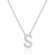 14K Gold Plated Cubic Zirconia Initial Necklace | Letter Dainty Necklaces for Women