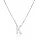 14K Gold Plated Cubic Zirconia Initial Necklace | Letter Dainty Necklaces for Women