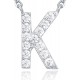 14K Gold Plated Cubic Zirconia Initial Necklace | Letter Dainty Necklaces for Women