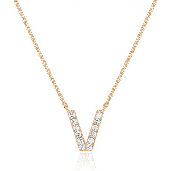 14K Gold Plated Cubic Zirconia Initial Necklace | Letter Dainty Necklaces for Women 14K Gold Plated Cubic Zirconia Initial Necklace | Letter Dainty Necklaces for Women