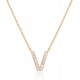 14K Gold Plated Cubic Zirconia Initial Necklace | Letter Dainty Necklaces for Women