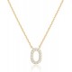 14K Gold Plated Cubic Zirconia Initial Necklace | Letter Dainty Necklaces for Women