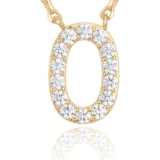14K Gold Plated Cubic Zirconia Initial Necklace | Letter Dainty Necklaces for Women 14K Gold Plated Cubic Zirconia Initial Necklace | Letter Dainty Necklaces for Women
