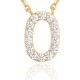 14K Gold Plated Cubic Zirconia Initial Necklace | Letter Dainty Necklaces for Women