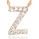 14K Gold Plated Cubic Zirconia Initial Necklace | Letter Dainty Necklaces for Women