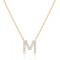 14K Gold Plated Cubic Zirconia Initial Necklace | Letter Dainty Necklaces for Women