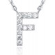 14K Gold Plated Cubic Zirconia Initial Necklace | Letter Dainty Necklaces for Women