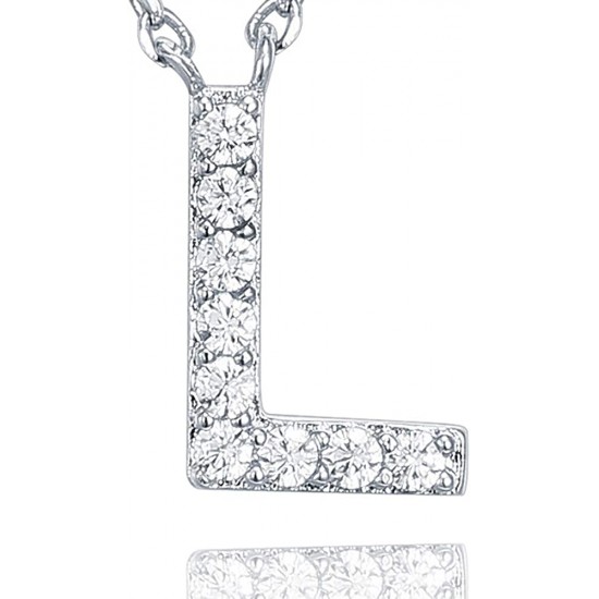 14K Gold Plated Cubic Zirconia Initial Necklace | Letter Dainty Necklaces for Women