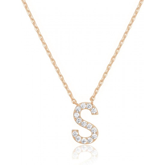 14K Gold Plated Cubic Zirconia Initial Necklace | Letter Dainty Necklaces for Women 14K Gold Plated Cubic Zirconia Initial Necklace | Letter Dainty Necklaces for Women