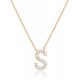 14K Gold Plated Cubic Zirconia Initial Necklace | Letter Dainty Necklaces for Women