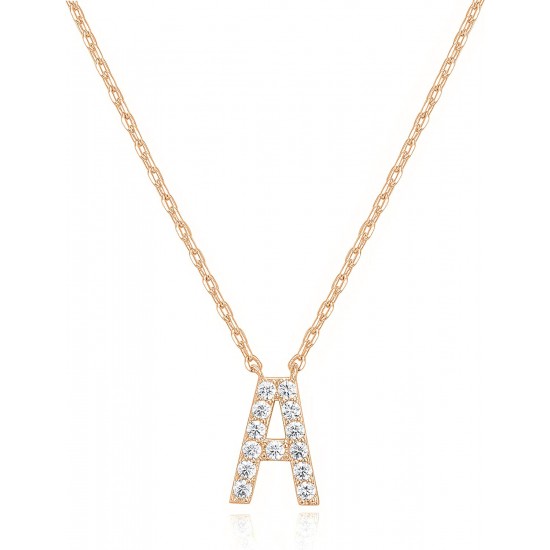 14K Gold Plated Cubic Zirconia Initial Necklace | Letter Dainty Necklaces for Women 14K Gold Plated Cubic Zirconia Initial Necklace | Letter Dainty Necklaces for Women