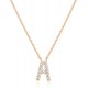 14K Gold Plated Cubic Zirconia Initial Necklace | Letter Dainty Necklaces for Women